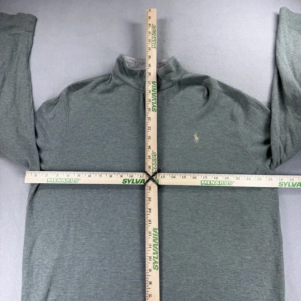Polo Ralph Lauren Cotton Quarter Zip Pullover Long Sleeve Green Men's Large